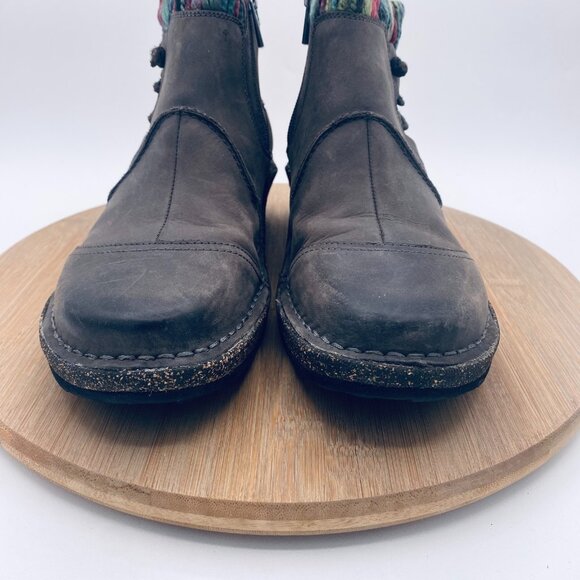 Aetrex Boots Womens 8.5 Gray Leather Orthotic Ankle Zip Tessa - Picture 3 of 12
